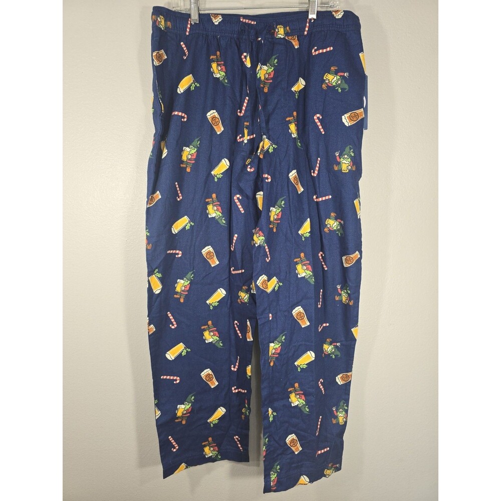 Life Is Good Mens Large Christmas Gnome Beer Holiday Flannel Pajama Pant Pj BL